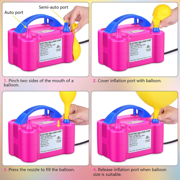 Pompa Compresor Profesional pentru umflat baloane si obiecte gonflabile, putere 600W, alimentare 220V, ROPET - imagine 6