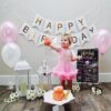 Set 20 baloane 30cm, Banner Happy Birthday Alb 12 x 17 cm - imagine 3