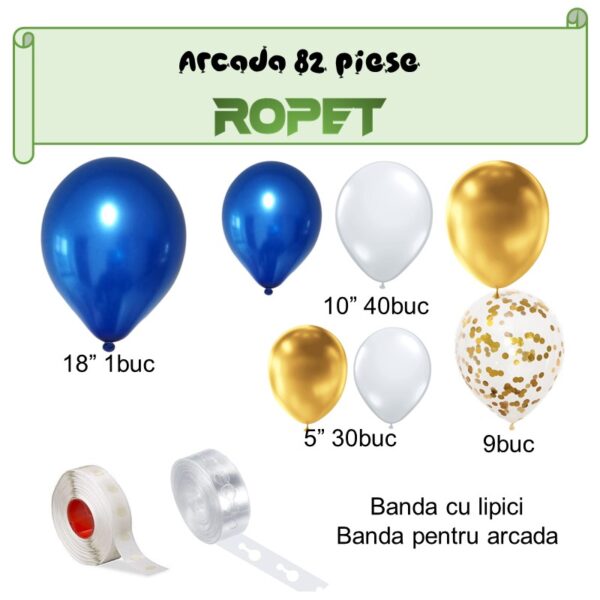 Set baloane si decoratiuni petrecere arcada, 901, 82 buc, Ropet - imagine 2