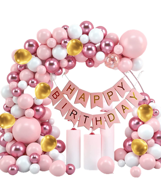 Set arcada baloane si decoratiuni petrecere Happy Birthday, 8935, 69 buc, Ropet