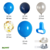 Set baloane pentru aranjamente tip arcada, Albastru/Argintiu, 103 piese, Ropet - imagine 2