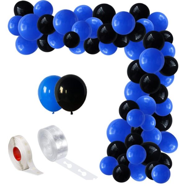 Set aranjament baloane pentru arcada, 150 buc, albastru si negru