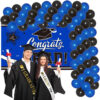 Set aranjament baloane pentru arcada, ghirlanda Happy Birthday, 115 buc, albastru si negru - imagine 4