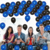 Set aranjament baloane pentru arcada, ghirlanda Happy Birthday, 115 buc, albastru si negru - imagine 7
