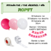 Set aranjament baloane pentru arcada, ghirlanda Happy Birthday, 115 buc, roz si alb - imagine 2