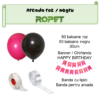 Set aranjament baloane pentru arcada, ghirlanda Happy Birthday, 115 buc, roz si negru - imagine 2