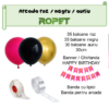 Set aranjament baloane pentru arcada, ghirlanda Happy Birthday, 115 buc, roz, negru si auriu - imagine 2