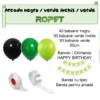 Set aranjament baloane pentru arcada, ghirlanda Happy Birthday, 115 buc, negru si verde - imagine 2