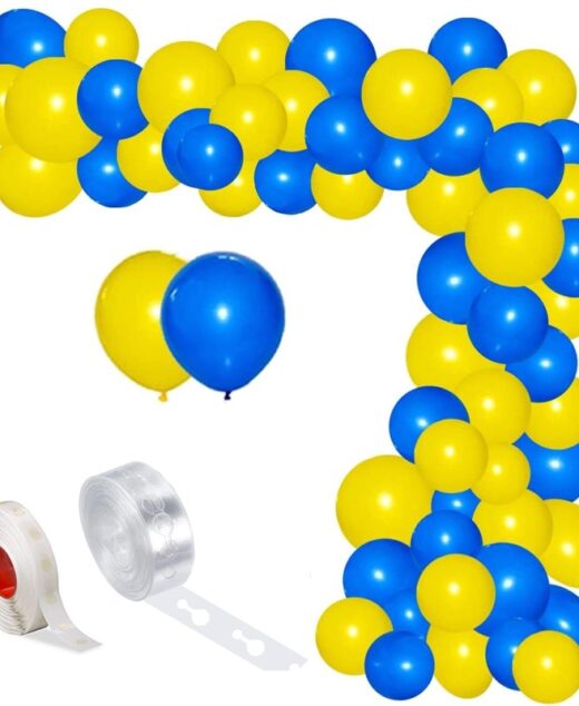 Set aranjament baloane pentru arcada, 150 buc, galben si albastru