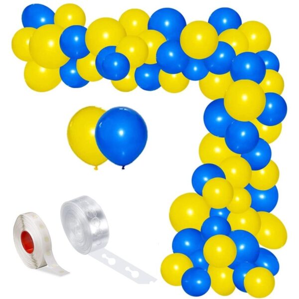 Set aranjament baloane pentru arcada, 150 buc, galben si albastru