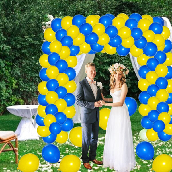 Set aranjament baloane pentru arcada, 150 buc, galben si albastru - imagine 6