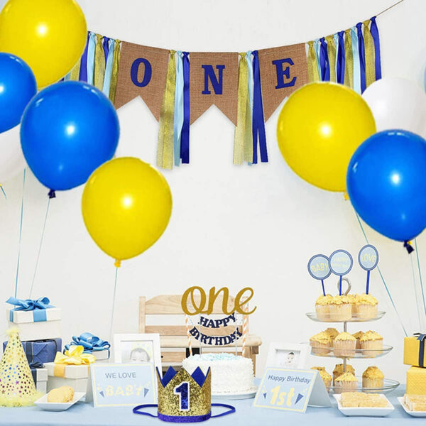 Set aranjament baloane pentru arcada, 150 buc, galben si albastru - imagine 7