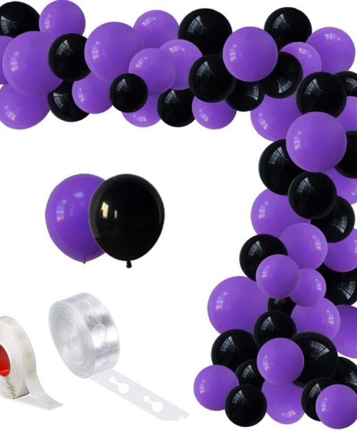 Set aranjament baloane pentru arcada, 150 buc, mov si negru