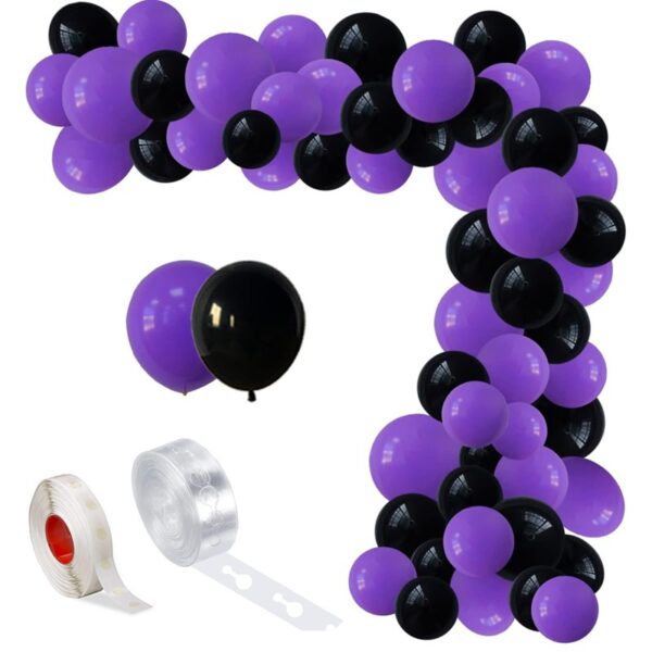 Set aranjament baloane pentru arcada, 150 buc, mov si negru