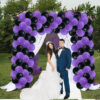 Set aranjament baloane pentru arcada, ghirlanda Happy Birthday, 115 buc, mov si negru - imagine 3