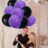 Set aranjament baloane pentru arcada, ghirlanda Happy Birthday, 115 buc, mov si negru - imagine 6