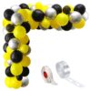 Set aranjament baloane pentru arcada, 150 buc, negru, galben si argintiu