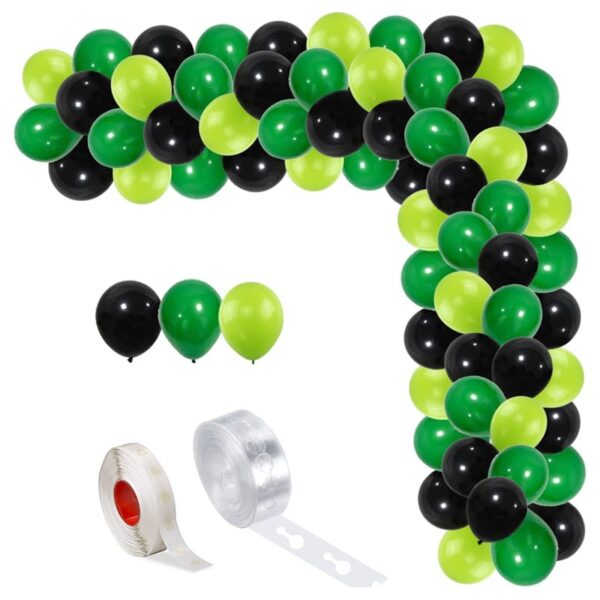 Set aranjament baloane pentru arcada, 150 buc, negru si verde
