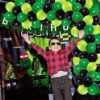 Set aranjament baloane pentru arcada, ghirlanda Happy Birthday, 115 buc, negru si verde - imagine 4