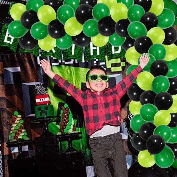 Set aranjament baloane pentru arcada, 150 buc, negru si verde - imagine 4