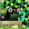 Set aranjament baloane pentru arcada, ghirlanda Happy Birthday, 115 buc, negru si verde - imagine 5