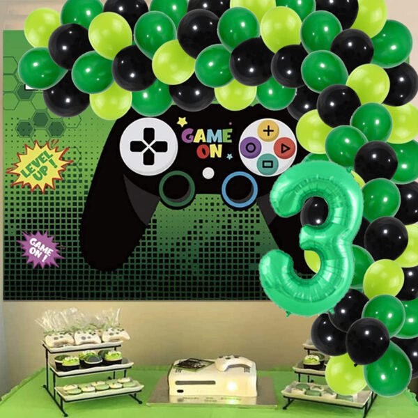 Set aranjament baloane pentru arcada, 150 buc, negru si verde - imagine 5