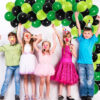 Set aranjament baloane pentru arcada, ghirlanda Happy Birthday, 115 buc, negru si verde - imagine 6