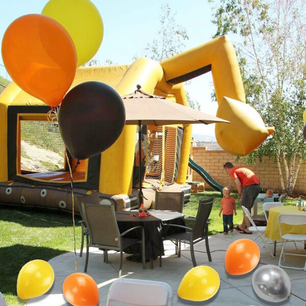 Set aranjament baloane pentru arcada, 150 buc, portocaliu, galben, negru si argintiu - imagine 5