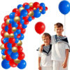 Set aranjament baloane pentru arcada, 150 buc, rosu, albastru si auriu - imagine 3