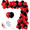Set aranjament baloane pentru arcada, 150 buc, rosu si negru