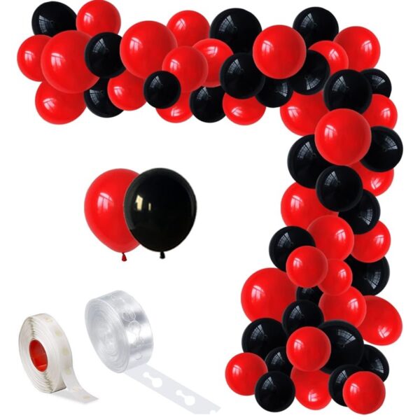Set aranjament baloane pentru arcada, 150 buc, rosu si negru