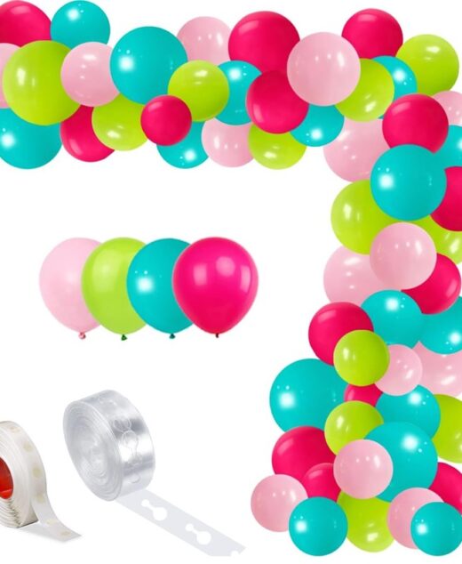 Set aranjament baloane pentru arcada, 150 buc, roz, verde si albastru