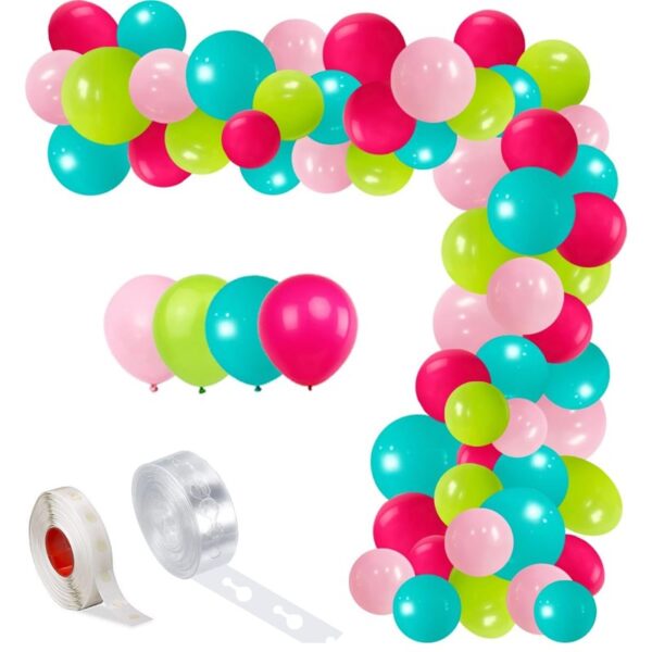 Set aranjament baloane pentru arcada, 150 buc, roz, verde si albastru