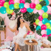 Set aranjament baloane pentru arcada, 150 buc, roz, verde si albastru - imagine 4