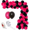 Set aranjament baloane pentru arcada, 150 buc, roz si negru