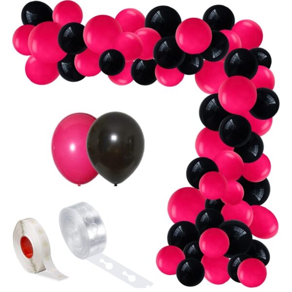 Set aranjament baloane pentru arcada, 150 buc, roz si negru