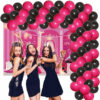 Set aranjament baloane pentru arcada, 150 buc, roz si negru - imagine 3