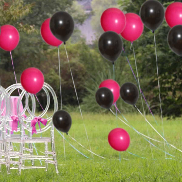 Set aranjament baloane pentru arcada, ghirlanda Happy Birthday, 115 buc, roz si negru - imagine 7