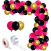 Set aranjament baloane pentru arcada, 150 buc, roz, negru si auriu
