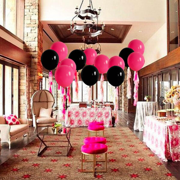 Set aranjament baloane pentru arcada, ghirlanda Happy Birthday, 115 buc, roz, negru si auriu - imagine 5
