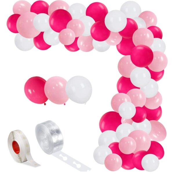 Set aranjament baloane pentru arcada, 150 buc, roz si alb