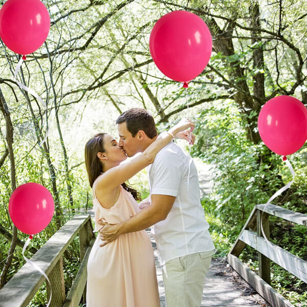 Set aranjament baloane pentru arcada, ghirlanda Happy Birthday, 115 buc, roz si alb - imagine 8