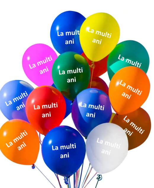 Set 100 baloane latex, La multi ani, 30cm, Ropet