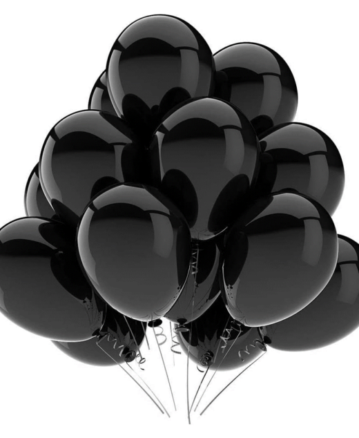 Set 10 baloane latex, Negru, 30cm, Ropet