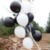 Set 10 baloane latex, Alb/Negru, 30cm, Ropet - imagine 2