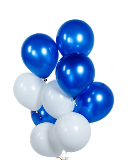 Set 10 baloane latex, Albastru/Alb, 30cm, Ropet