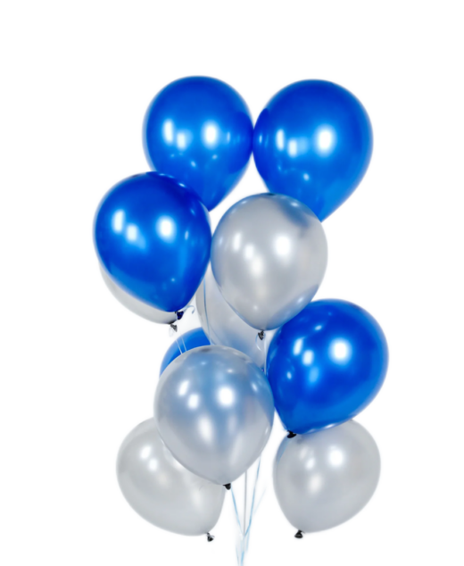 Set 10 baloane latex, Albastru/Argintiu, 30cm, Ropet