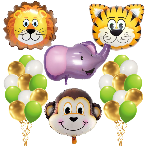 Set 28 baloane animalute 63.5cm, Ropet, petrecere aniversara pentru copii, tema jungle party, zoo, safari