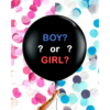 Balon jumbo, dezvaluirea sexului copilului, negru cu confetti roz si albastre, Boy or Girl, 90 cm, Ropet - imagine 2