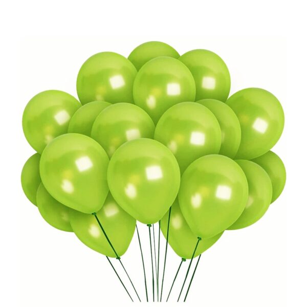 Set 10 baloane Latex Chrome 30cm, Verde fistic, Sidefate, Ropet